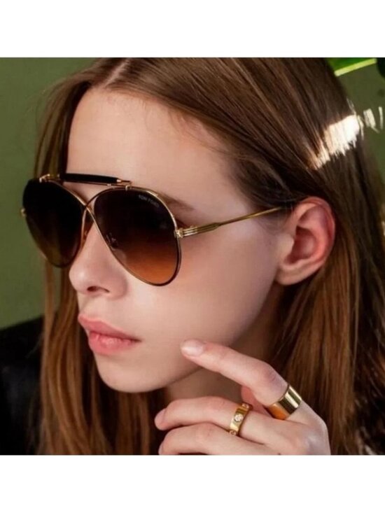 New Tom Ford Unisex Holden Brown Gradient Pilot  Sunglasses FT0818 08G